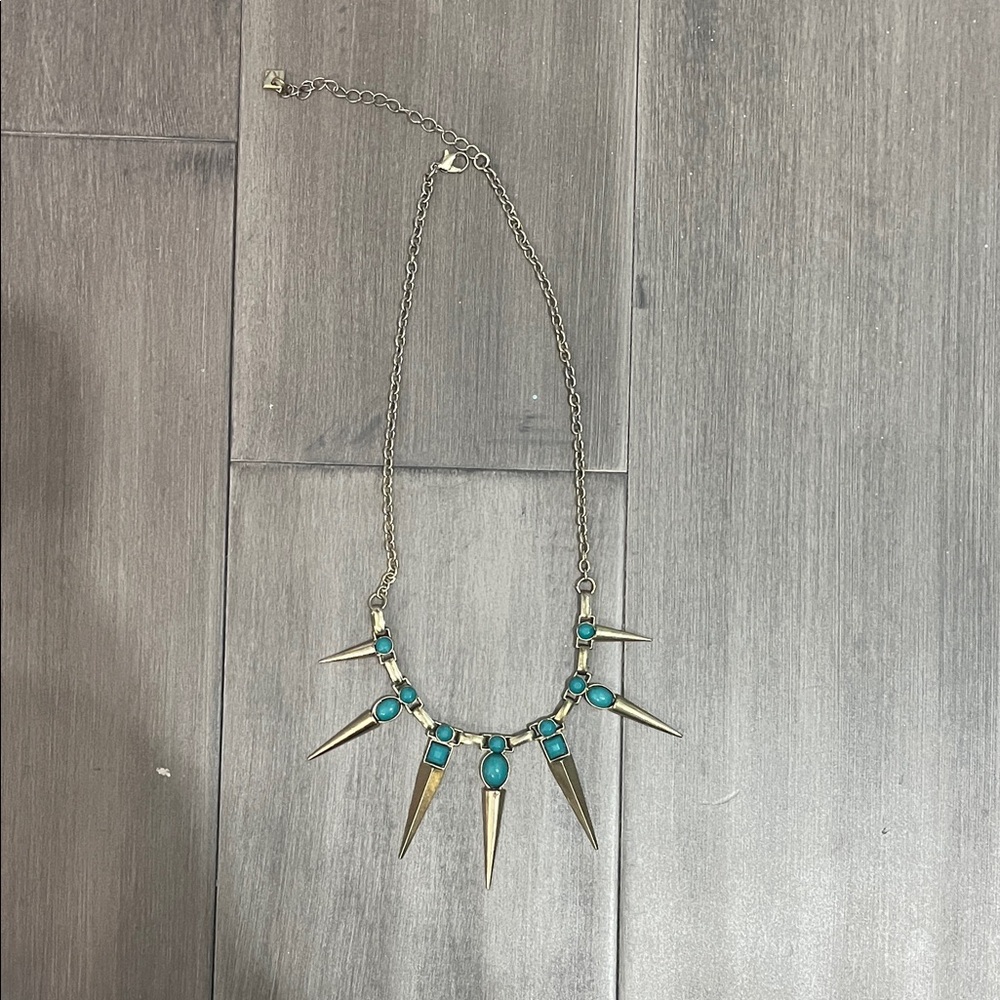 Turquoise Spike Statement Necklace - Women Jewelry